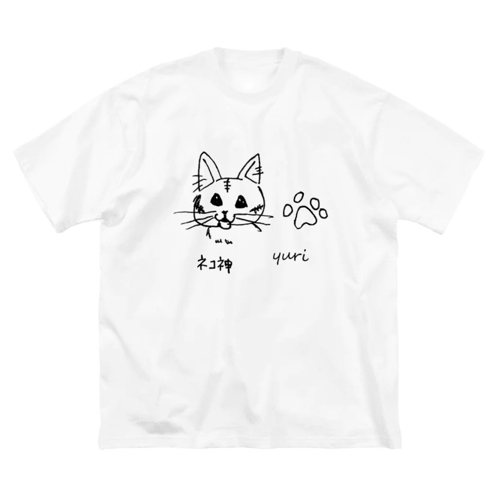 yuritomeのネコ神　(チャーちゃん)　ユリ作品２ ビッグシルエットTシャツ