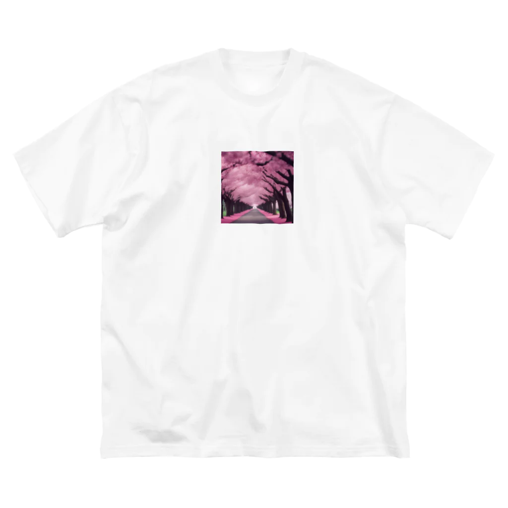 りばーあにまるの満開の桜道 Big T-Shirt