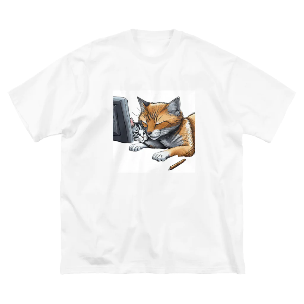 RaVaの犬と猫 ビッグシルエットTシャツ