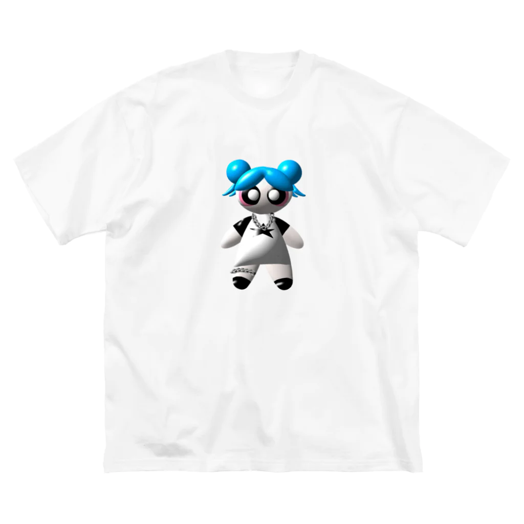 nachu_stayのぷくぷくあおがみがーる ビッグシルエットTシャツ