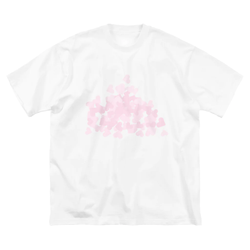 Drecome_Designの【積もったheart mark】百のハート♡飴霰(あめあられ) ビッグシルエットTシャツ