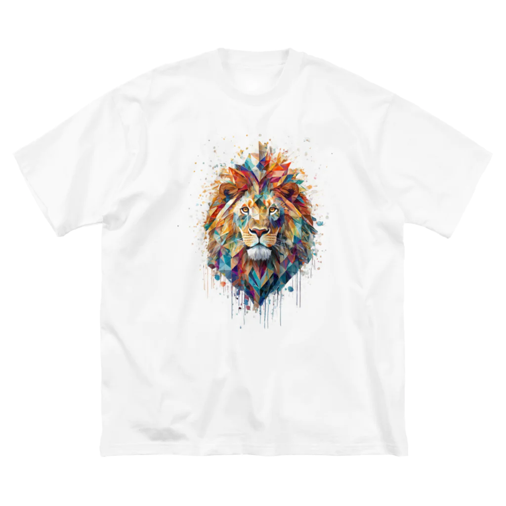 MirofuruDesignの抽象的なライオンスプラッシュTシャツ Big T-Shirt