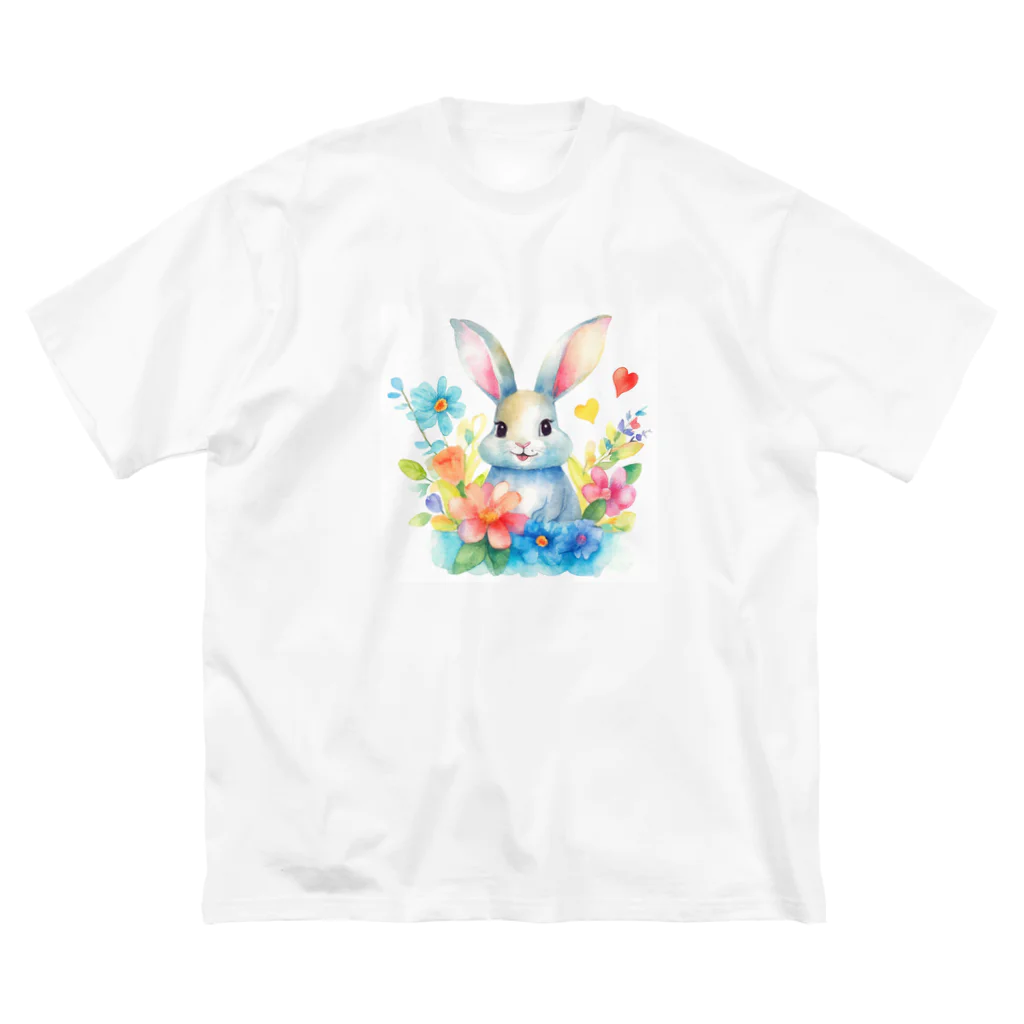 うさぎやの花に囲まれたうさぎ2 Big T-Shirt