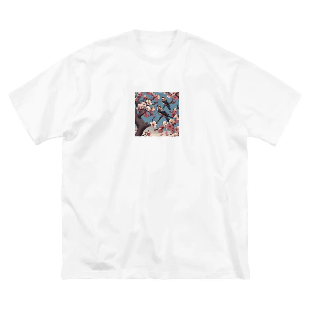 ウェブエンパイアの桜と雀（Cherry blossom & sparrow)  01 Big T-Shirt