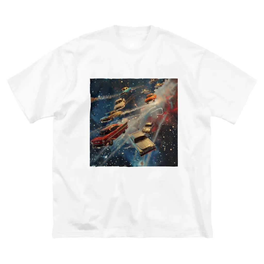 MistyStarkの宇宙を飛び交う車たち ビッグシルエットTシャツ