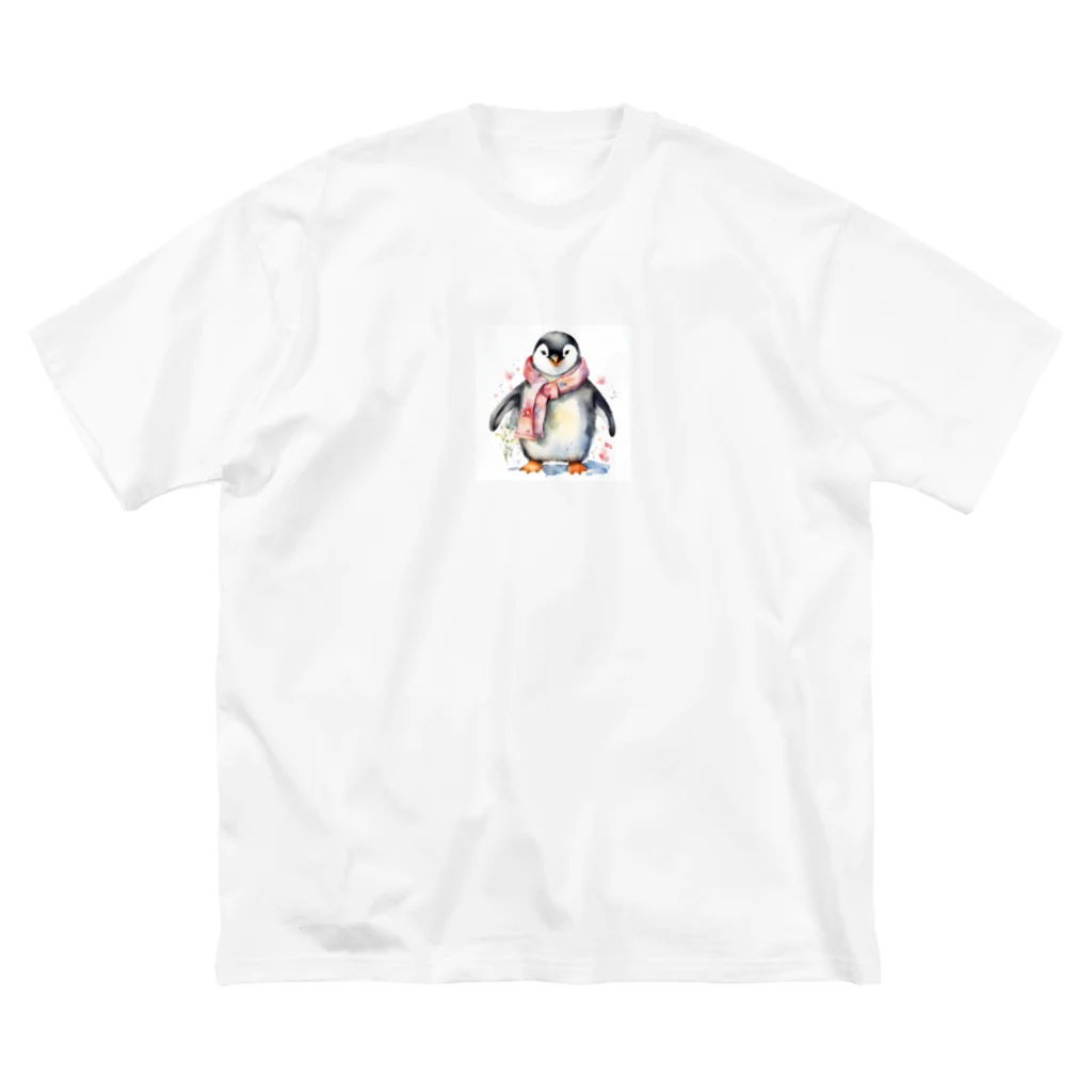 hakumenhonの春を迎えるペンギン ビッグシルエットTシャツ