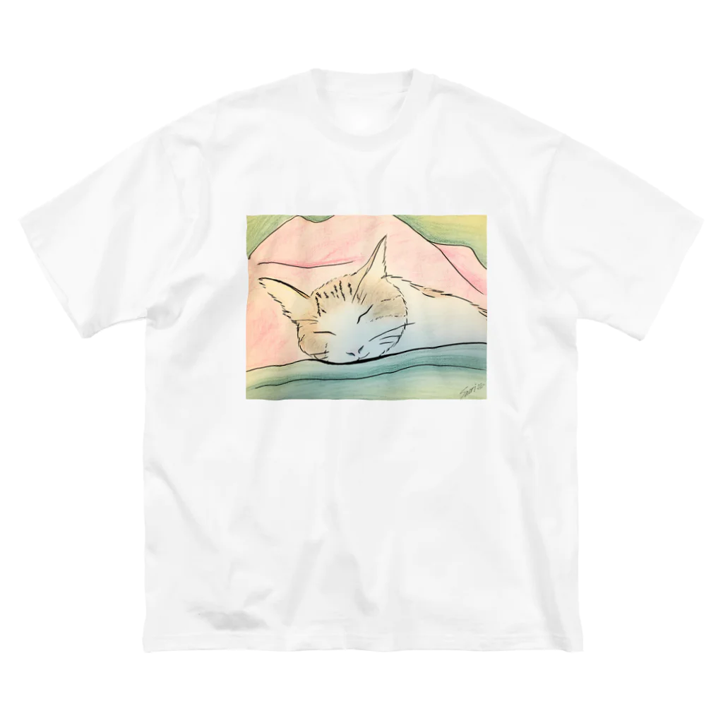 ハンドメイドSaoriのねこ♡寝子 Big T-Shirt