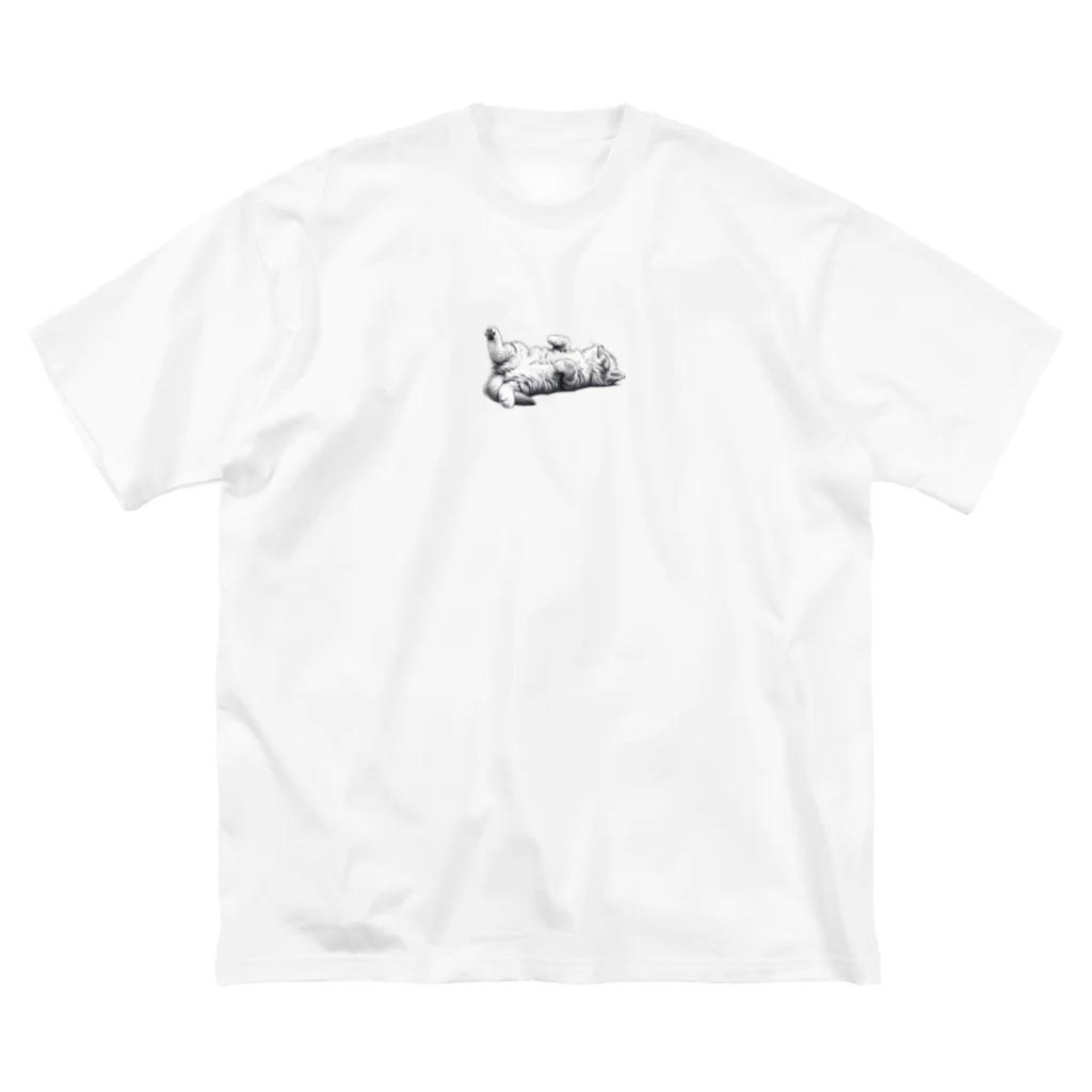 sansamのねこごろり/モノクロ Big T-Shirt