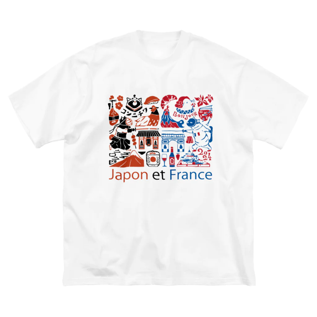 動物たちの日常のJapon et France Big T-Shirt