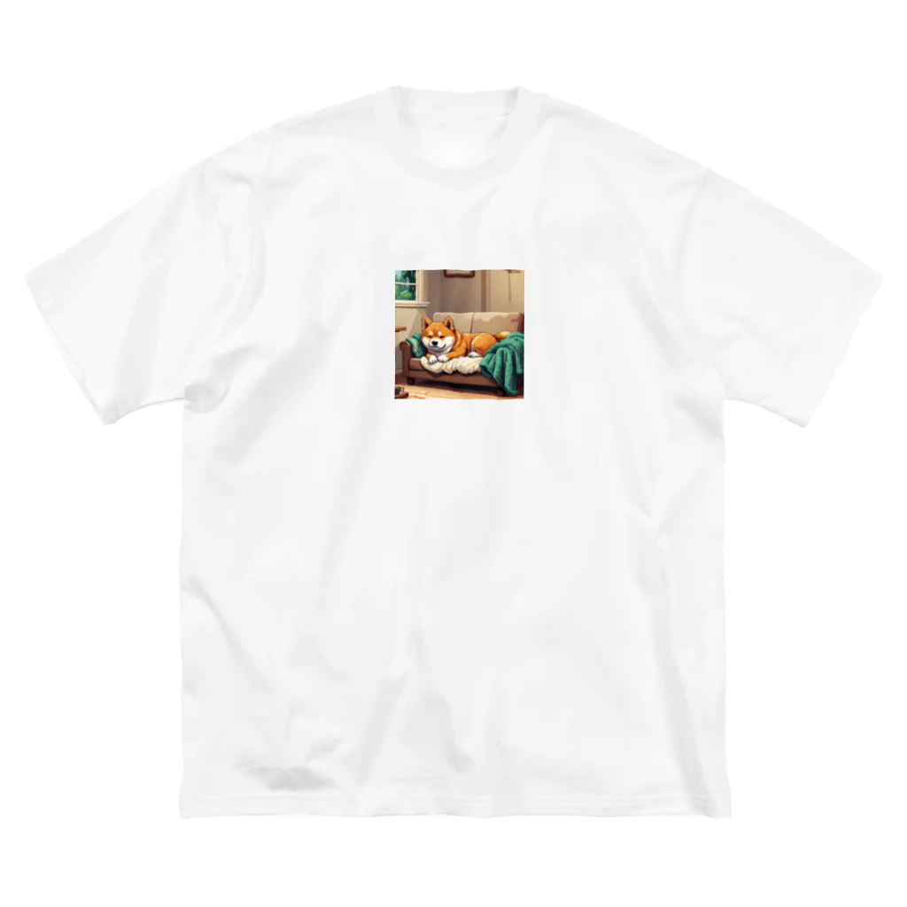 マニーのわんちゃんグッズの  ドット絵 柴犬ちゃん（わんちゃん）くつろぎver Big T-Shirt