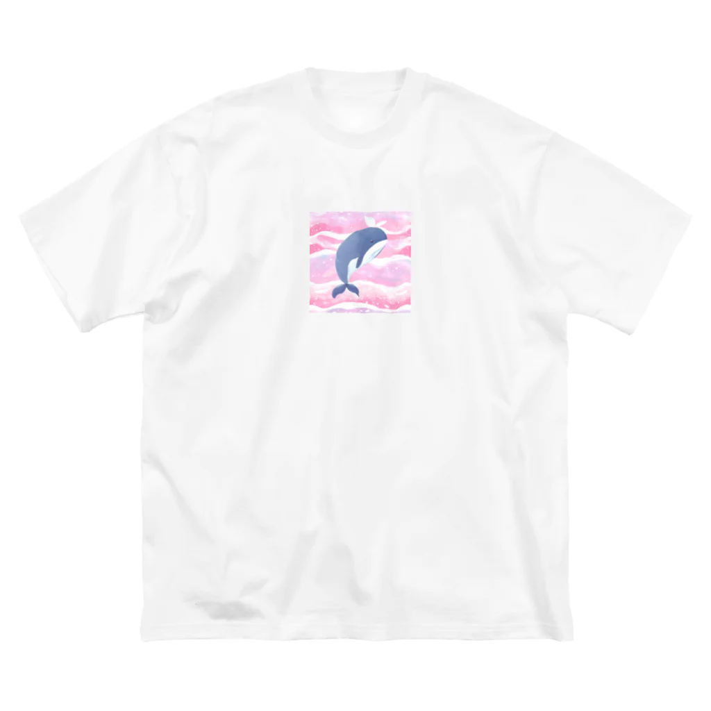 h-maedaのキュートなクジラのイラスト ビッグシルエットTシャツ