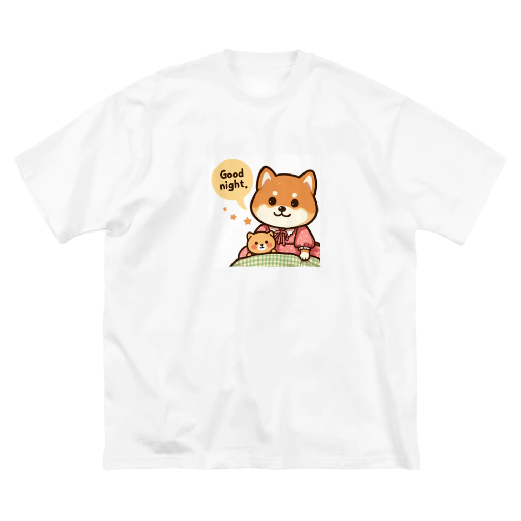 メアリーの今夜は可愛い柴犬スタンプで癒しの時間 ビッグシルエットTシャツ