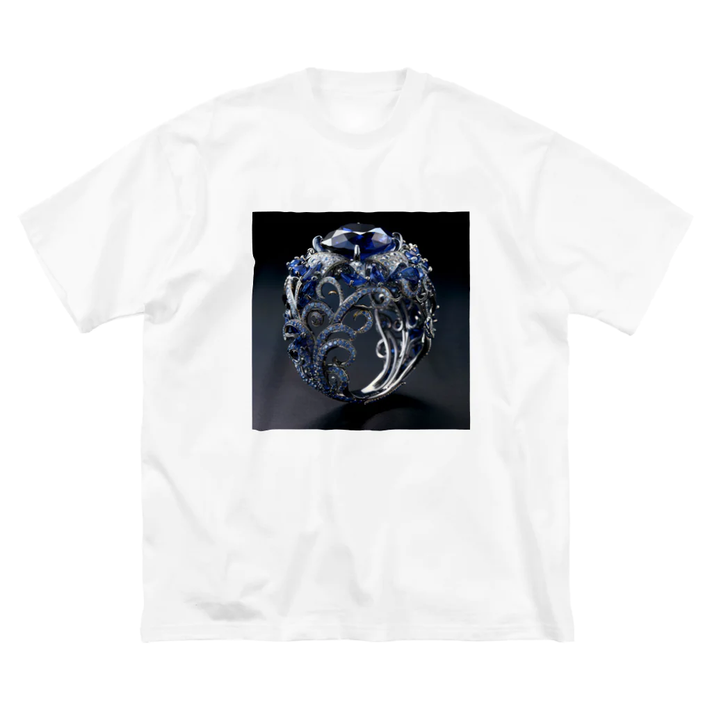 AQUAMETAVERSEの高価で魅力的なサファイアの指輪　BLUE PLUM  691 Big T-Shirt