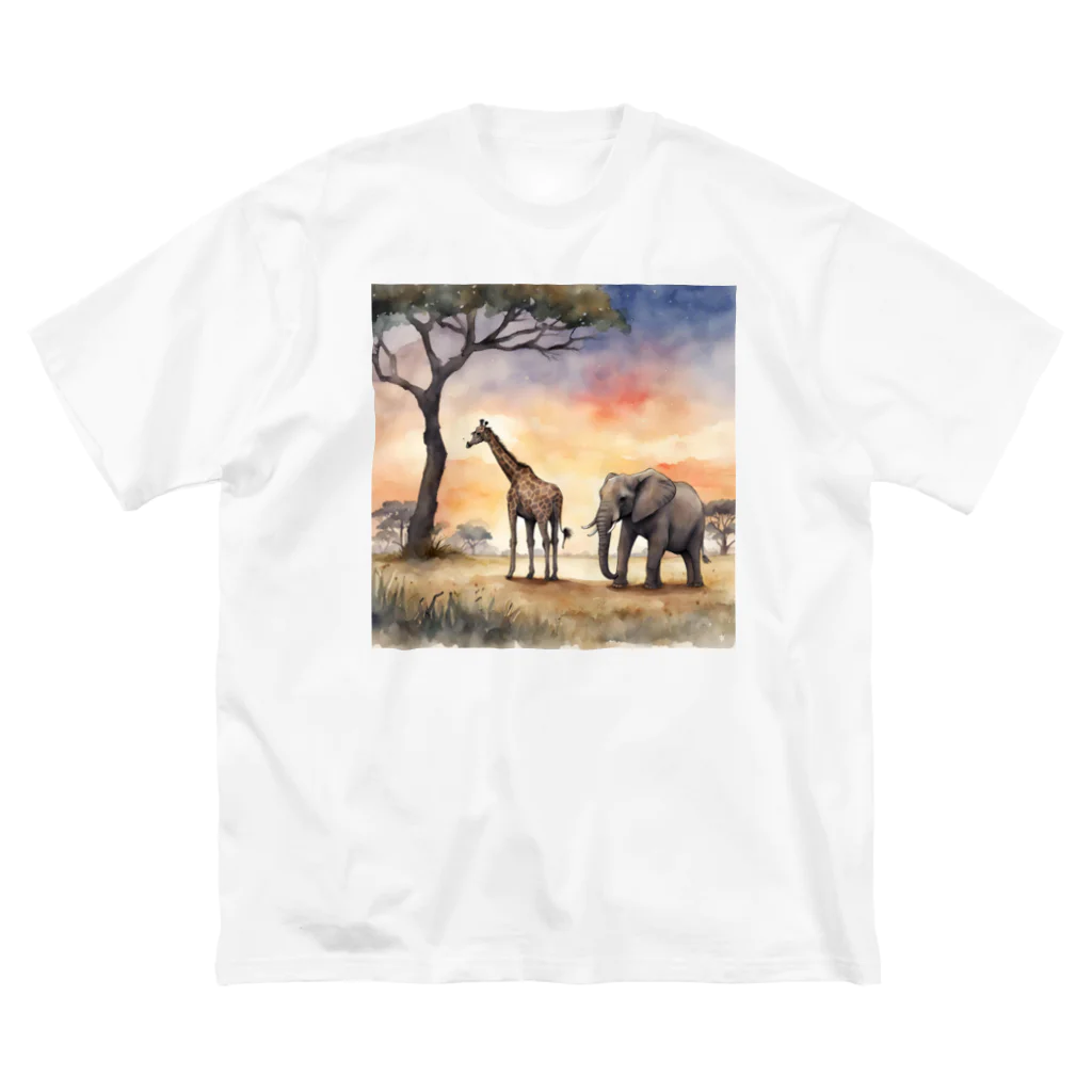 かるるんショップのサバンナのとある日の風景　シリーズ　凸凹コンビ Big T-Shirt