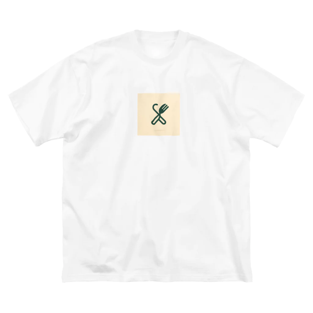 ロゴショップのナイフフォークロゴ2 ビッグシルエットTシャツ