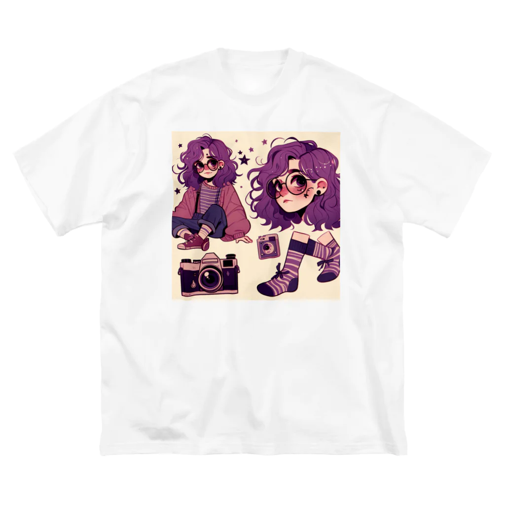 潮風のカメラと少女 ビッグシルエットTシャツ