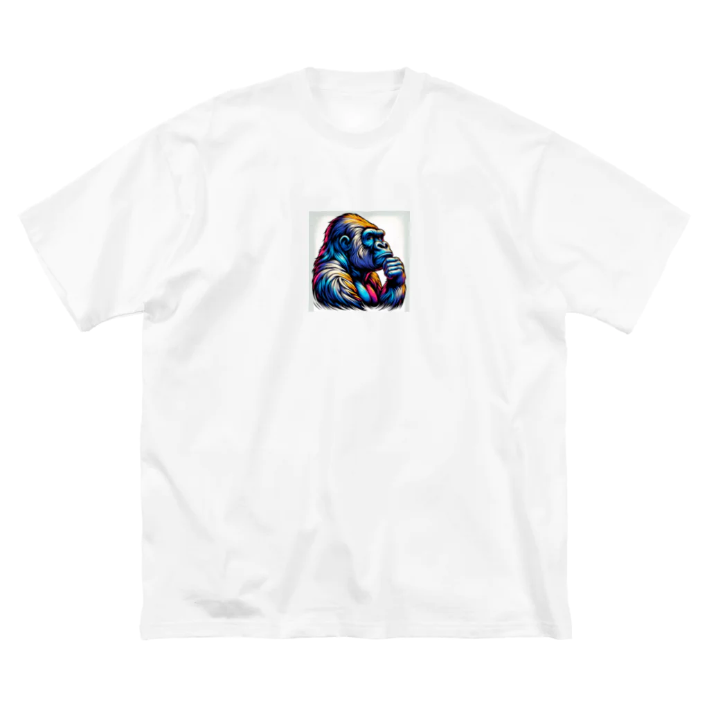 miidayo1のおとぼけゴリラの横顔 ビッグシルエットTシャツ