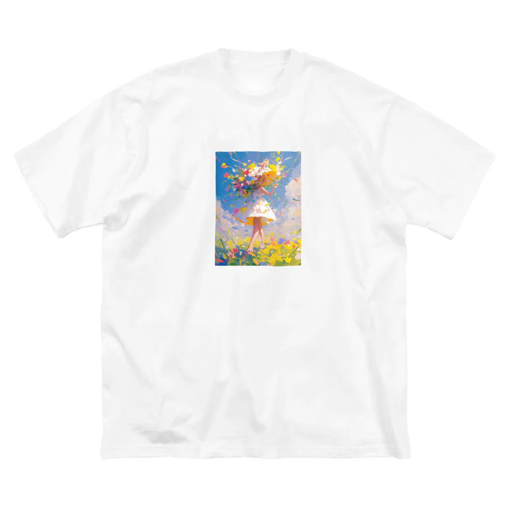 AQUAMETAVERSEの花のささやき　ラフルール　1859 ビッグシルエットTシャツ