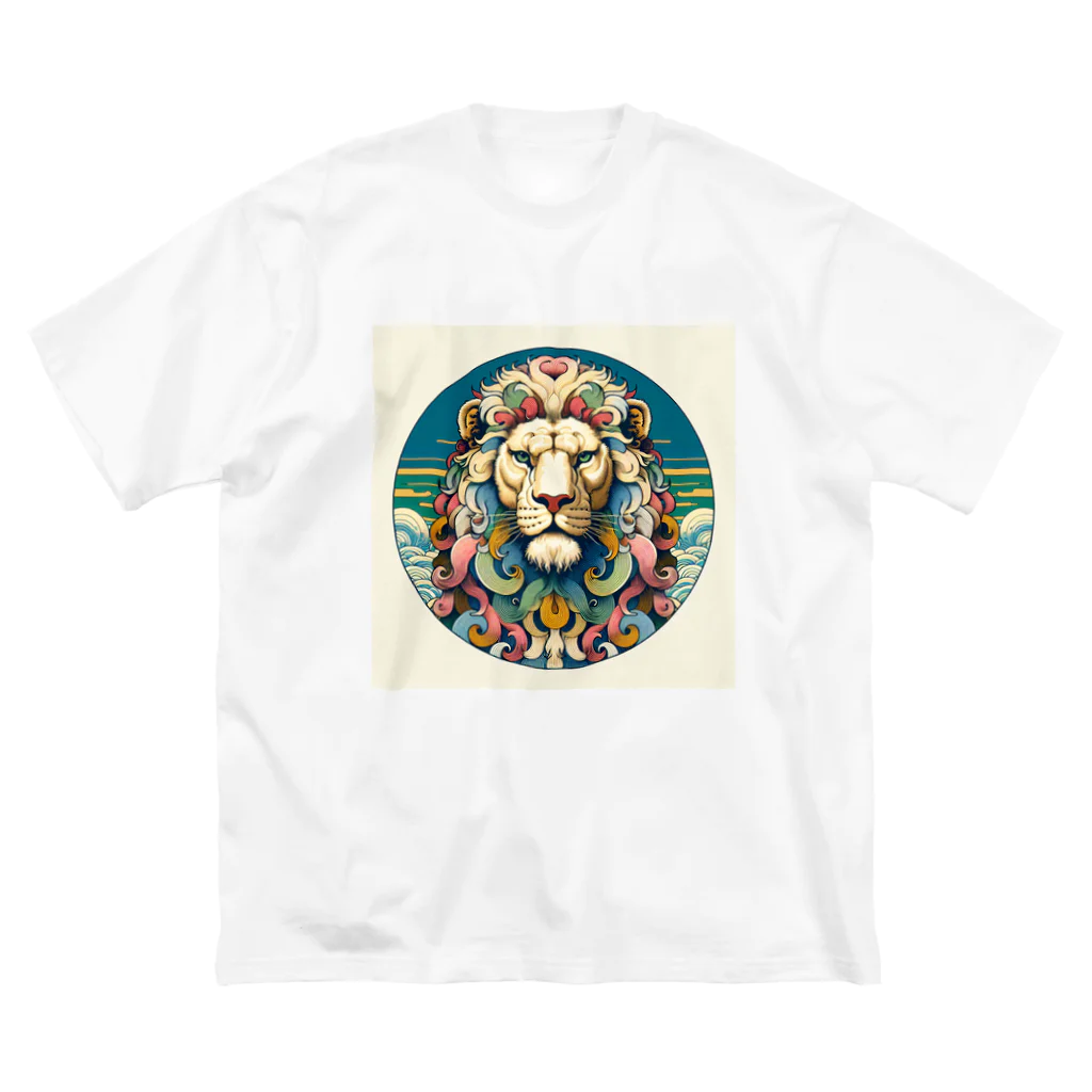 chaochao0701の浮世絵風　ライオン（顔）"Ukiyo-e style lion (face)."  "浮世繪風格的獅子（臉）。" Big T-Shirt