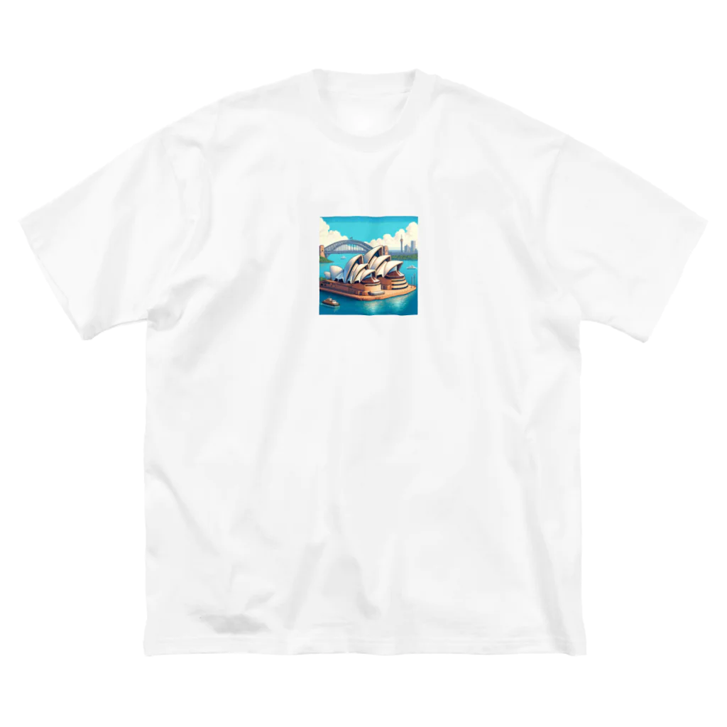 Pixel Art Goodsのシドニーオペラハウス（pixel art） ビッグシルエットTシャツ