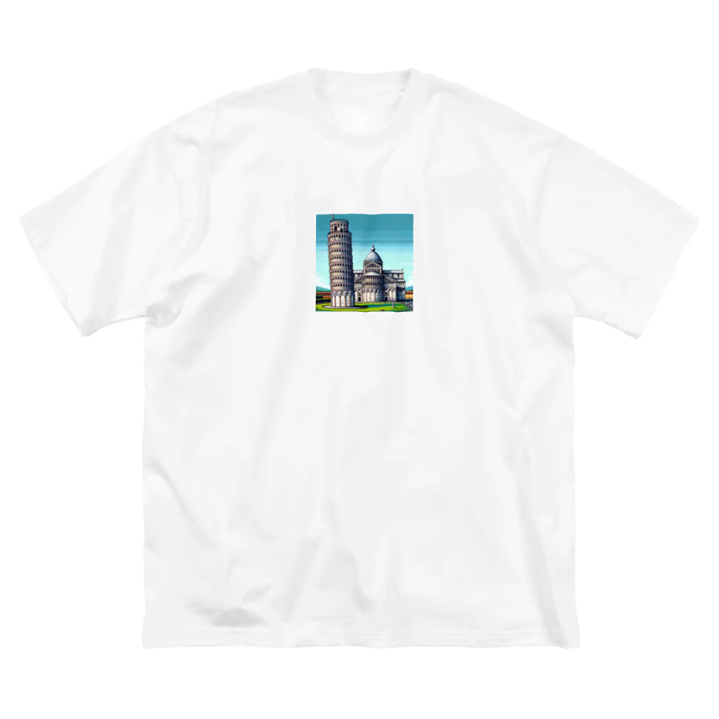 Pixel Art Goodsのピサの斜塔（pixel art） ビッグシルエットTシャツ