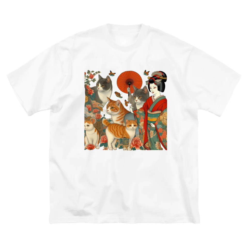 猫LOVE items Noahの猫LOVE items 茶虎　舞妓と猫衆 Big T-Shirt