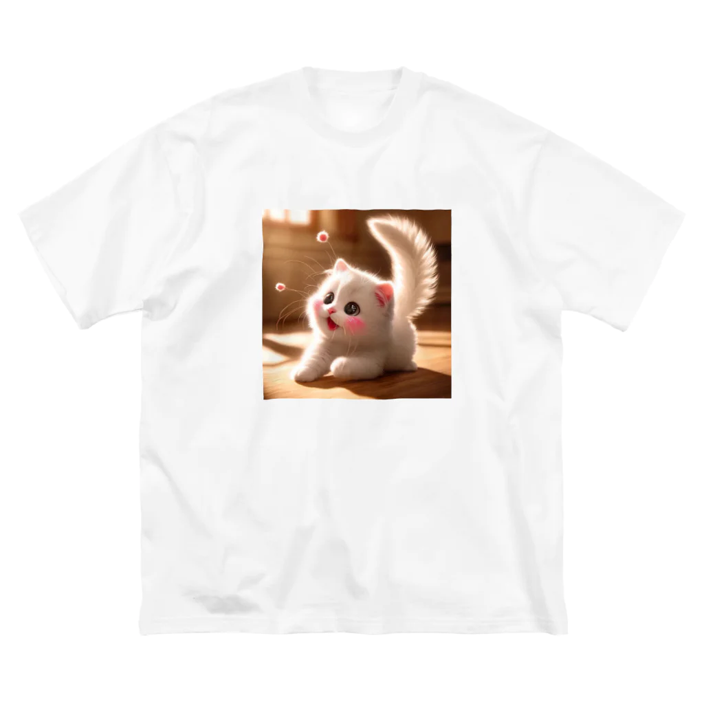 SAKUKOBAの頬紅をしたような可愛い子猫SAKUCAT ビッグシルエットTシャツ