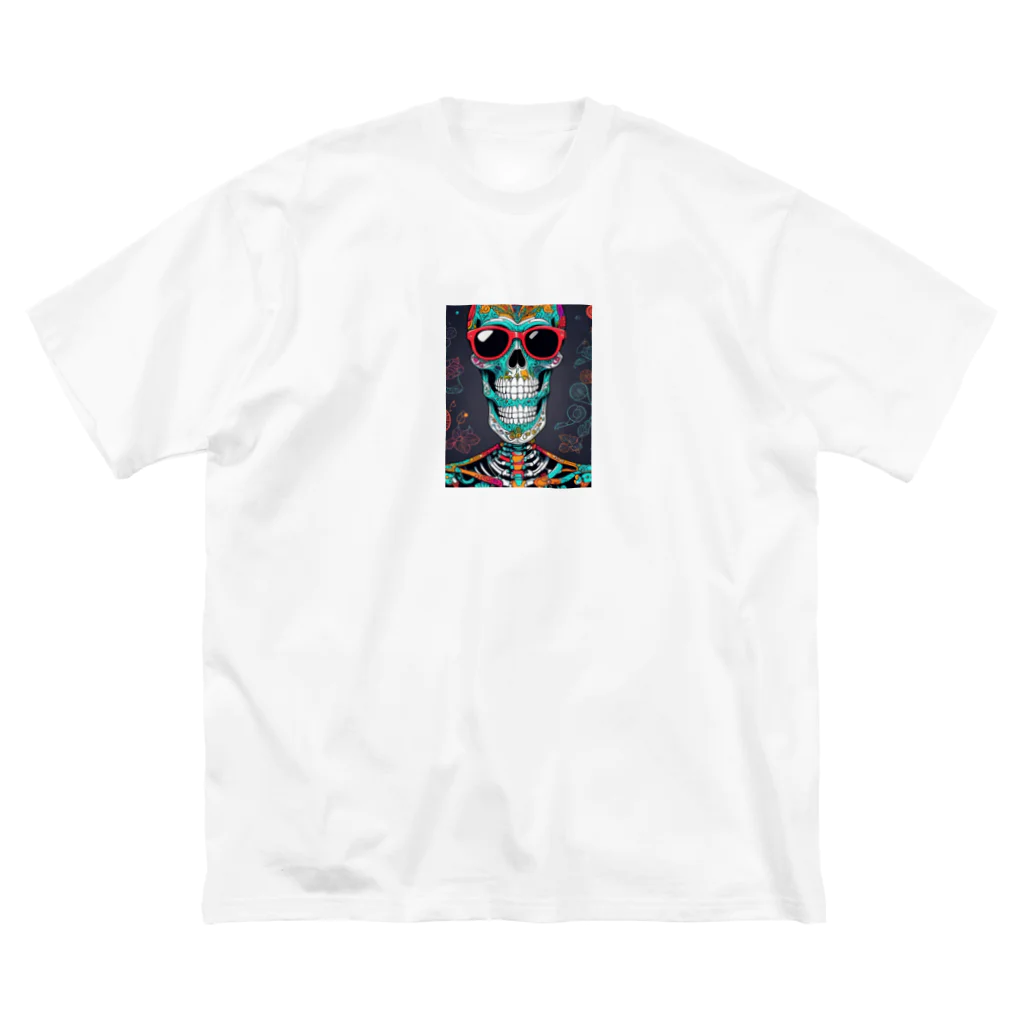 Skeletonのダイナミックなガイコツアート！ ビッグシルエットTシャツ