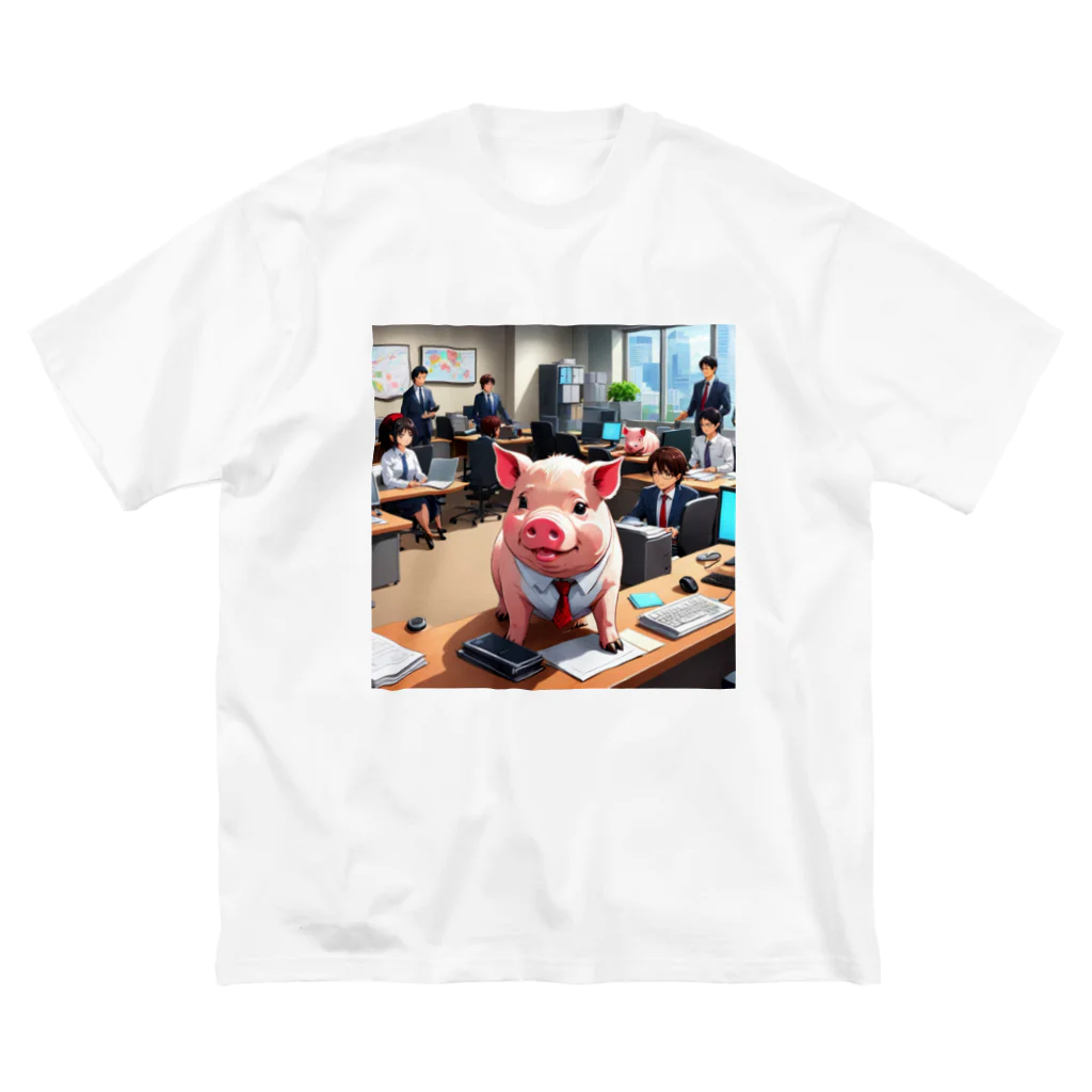 MTHの会社の組織改革を行うミニブタ Big T-Shirt