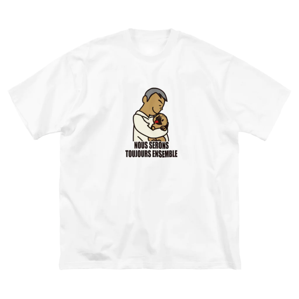 BEAM's STOREの【パパとわんこ（papa et chien)】Nous serons toujours ensemble. Big T-Shirt