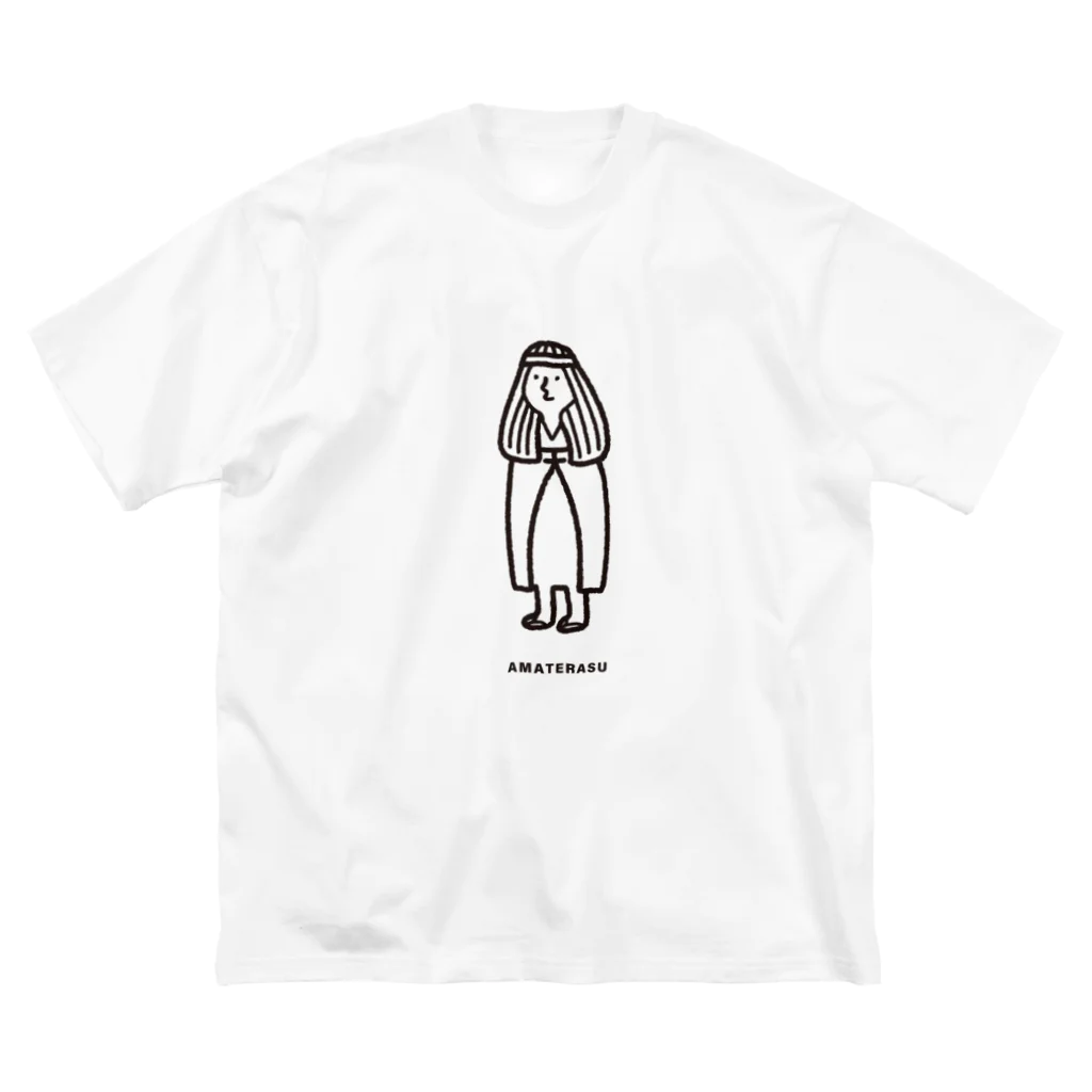 ねっこのAMATERASU_WOMAN_LINE_BK ビッグシルエットTシャツ