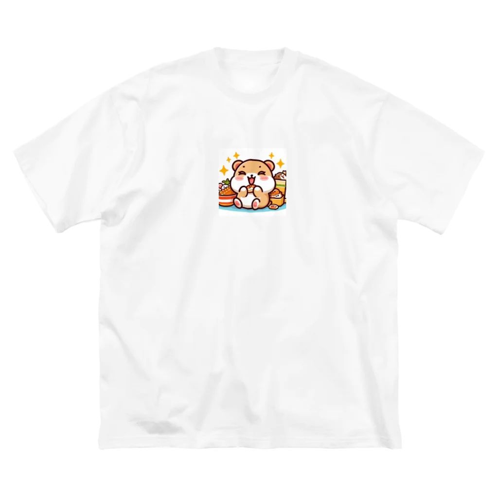 iota01の食欲旺盛なかわいいハムスター ビッグシルエットTシャツ