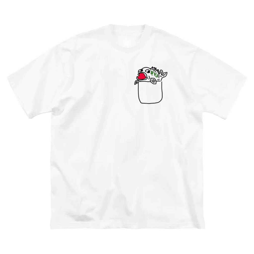 comaoのブラックバス　ポケットブラバス ビッグシルエットTシャツ