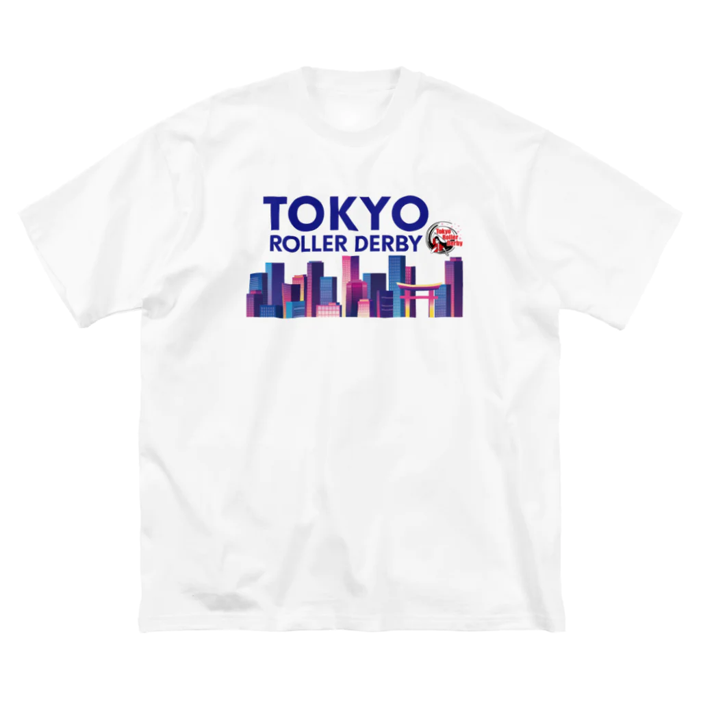 東京ローラーダービーのTokyo Skyline（Blue character) ビッグシルエットTシャツ