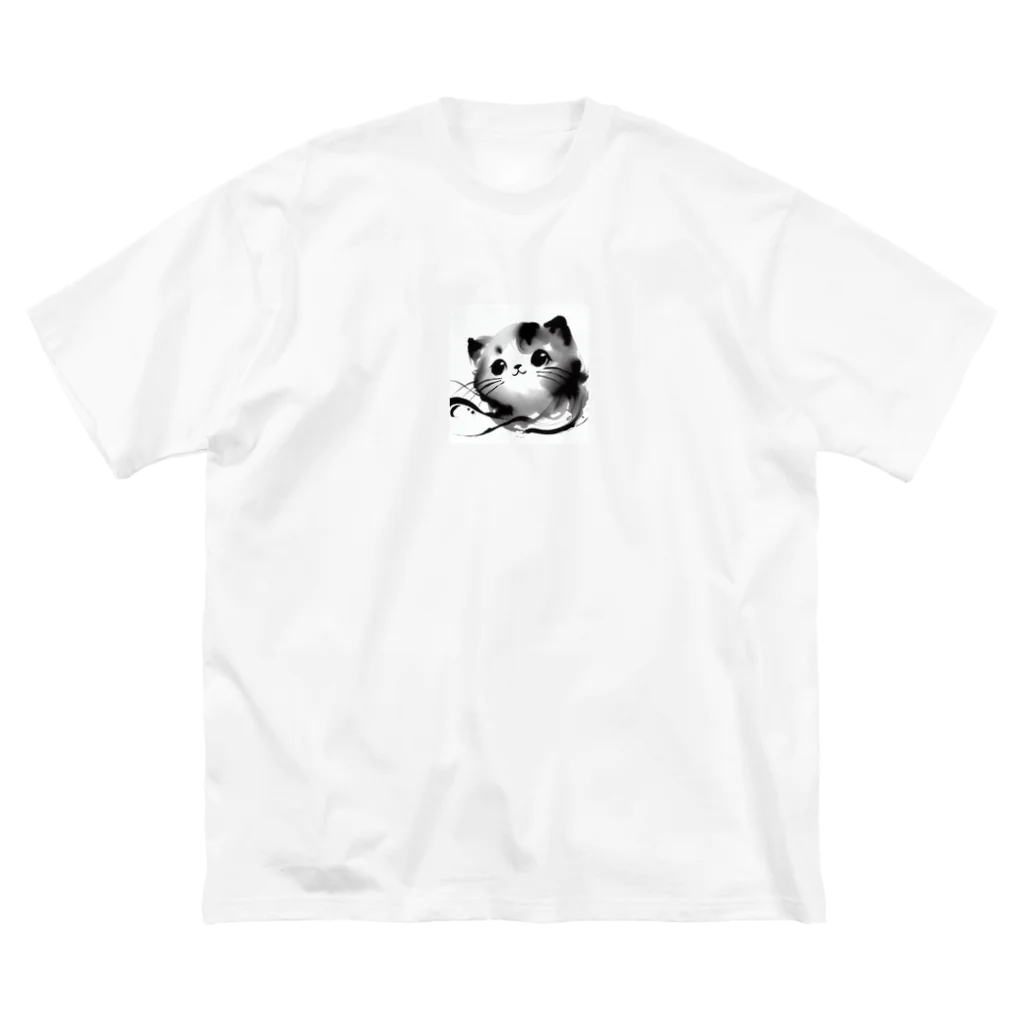 JBの水墨猫 ビッグシルエットTシャツ