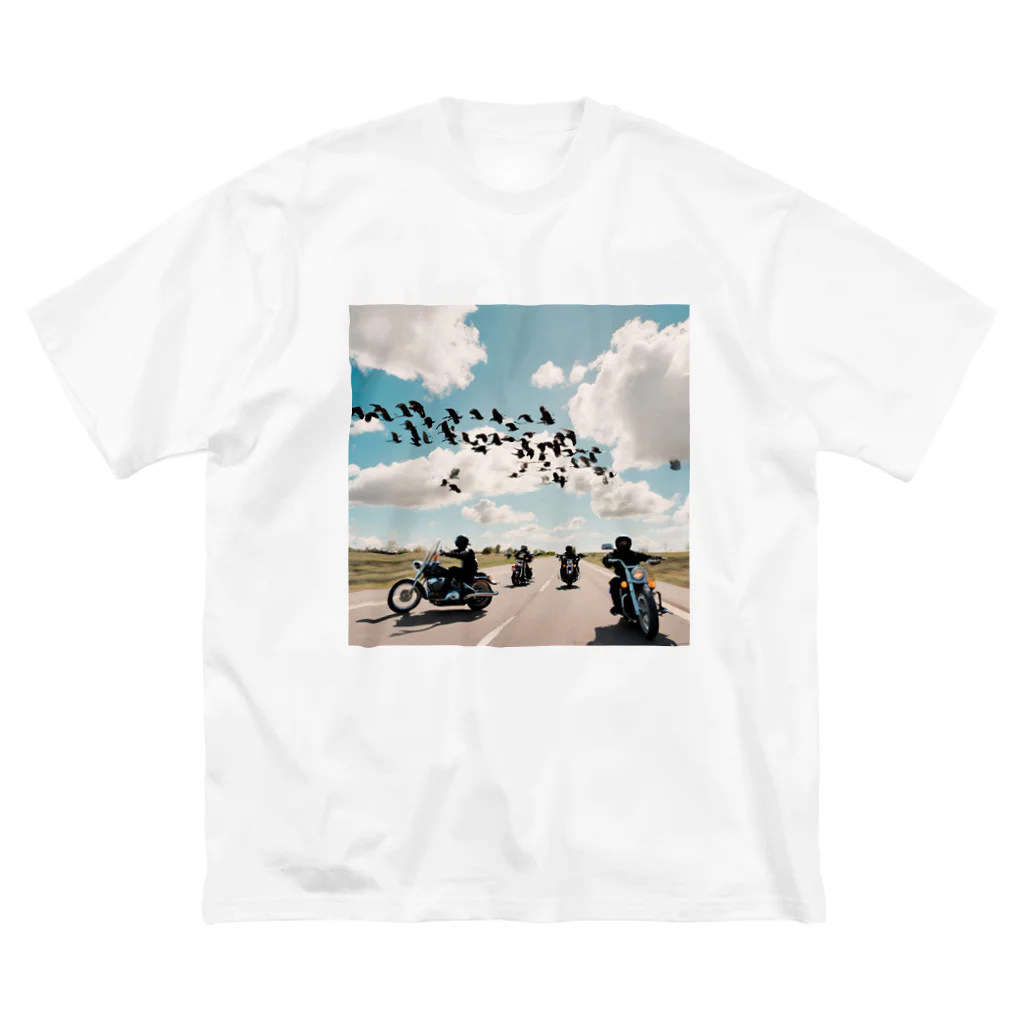 the blue seasonの風を切って、空と地を繋ぐ ビッグシルエットTシャツ