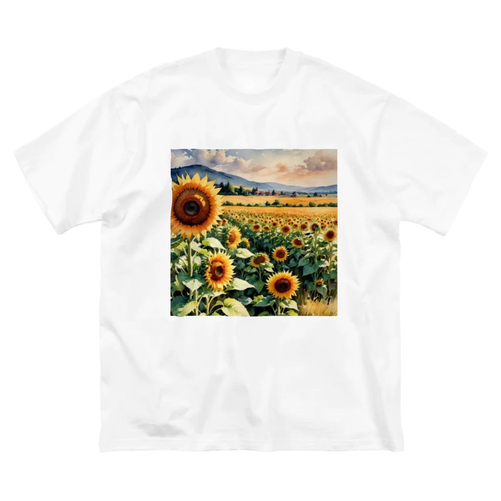 LOGOstylesの愛らしい　ひまわり ビッグシルエットTシャツ