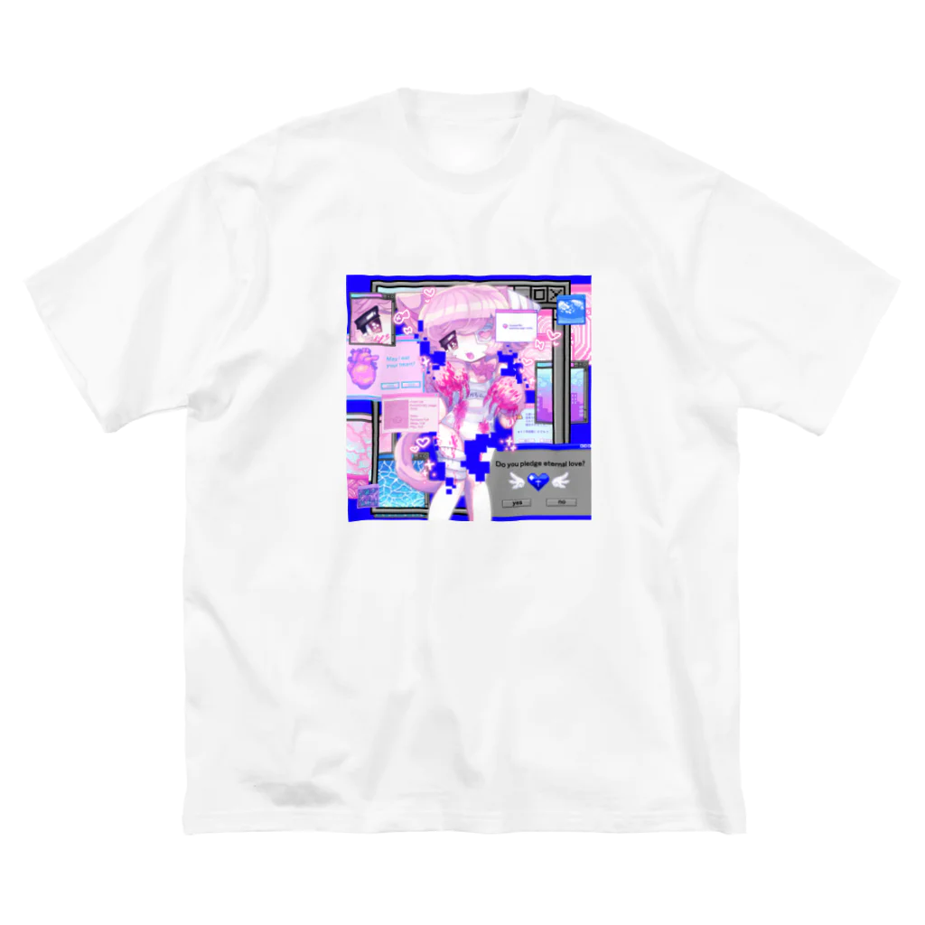 ムラサキゲジゲジのオンラインショップのマカロン ぐちゃぐちゃサイバー Big T-Shirt