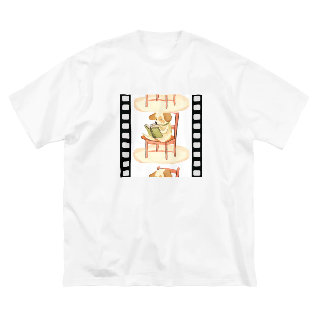 winwin6126の読書好きワンちゃん！ ビッグシルエットTシャツ