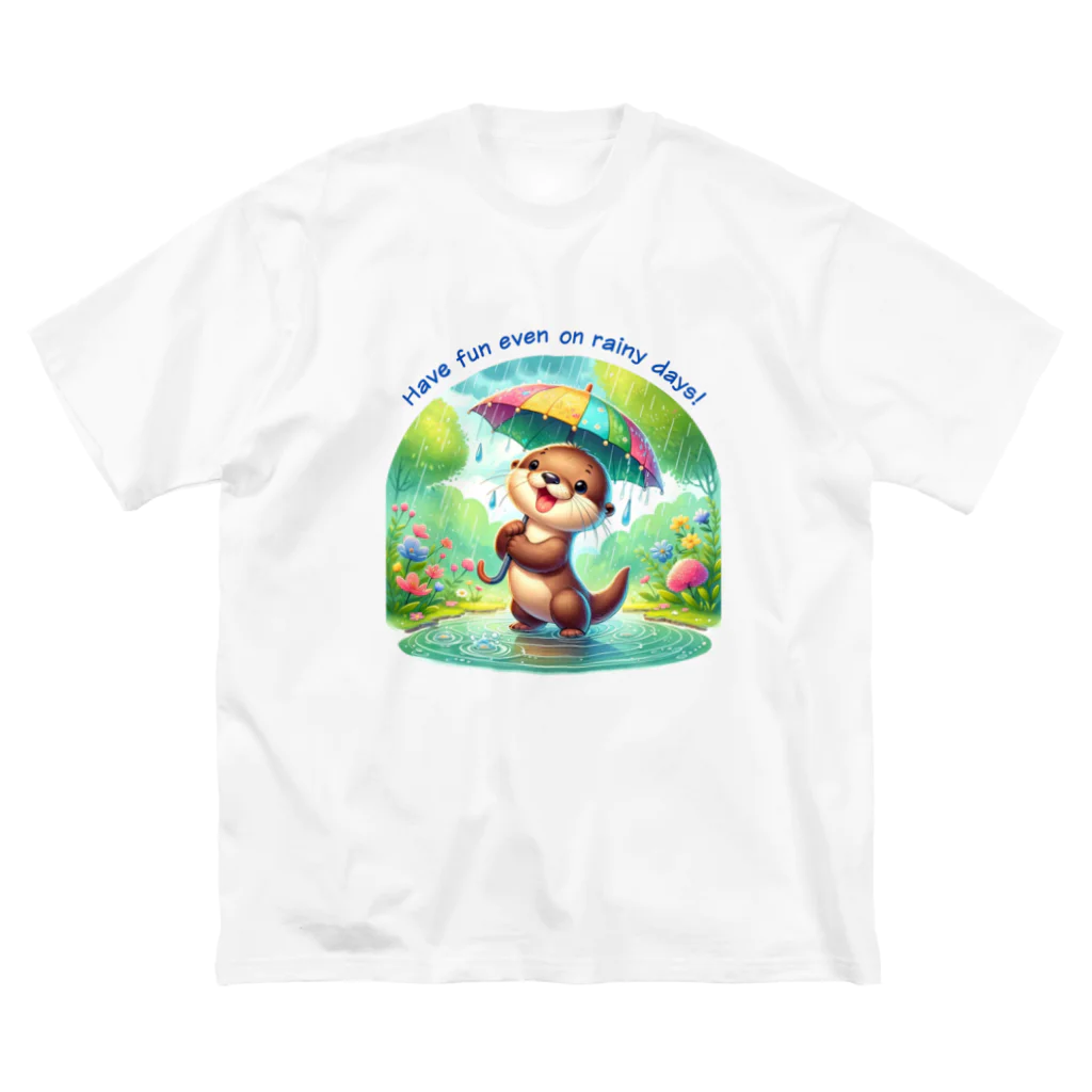 dreamy-designの雨の日のお散歩　カワウソくん Big T-Shirt