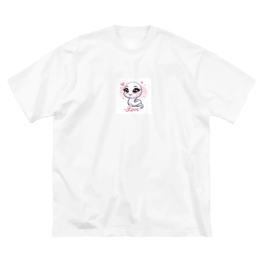 SHO_ME_HOWの神秘的な白蛇が描かれた干支のイラスト。 ビッグシルエットTシャツ