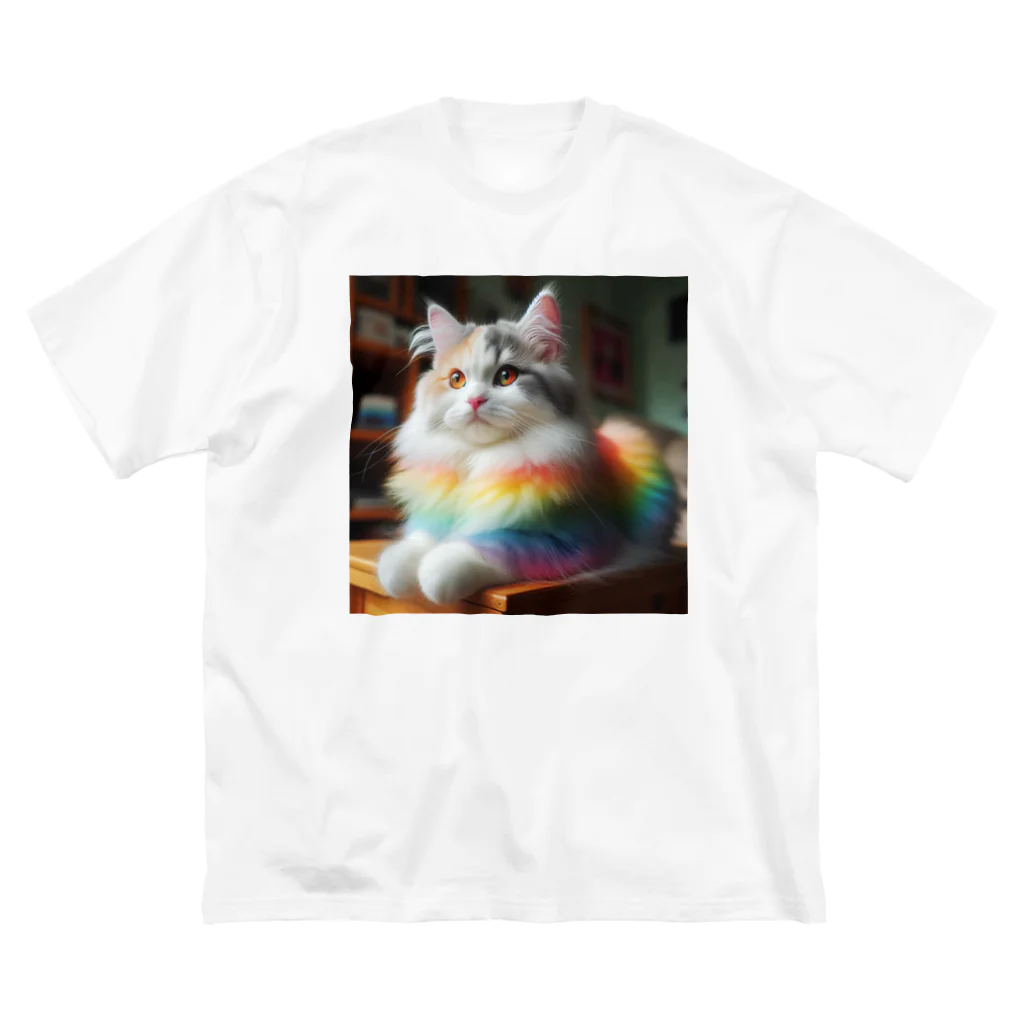 Creation CATの虹色CAT ビッグシルエットTシャツ