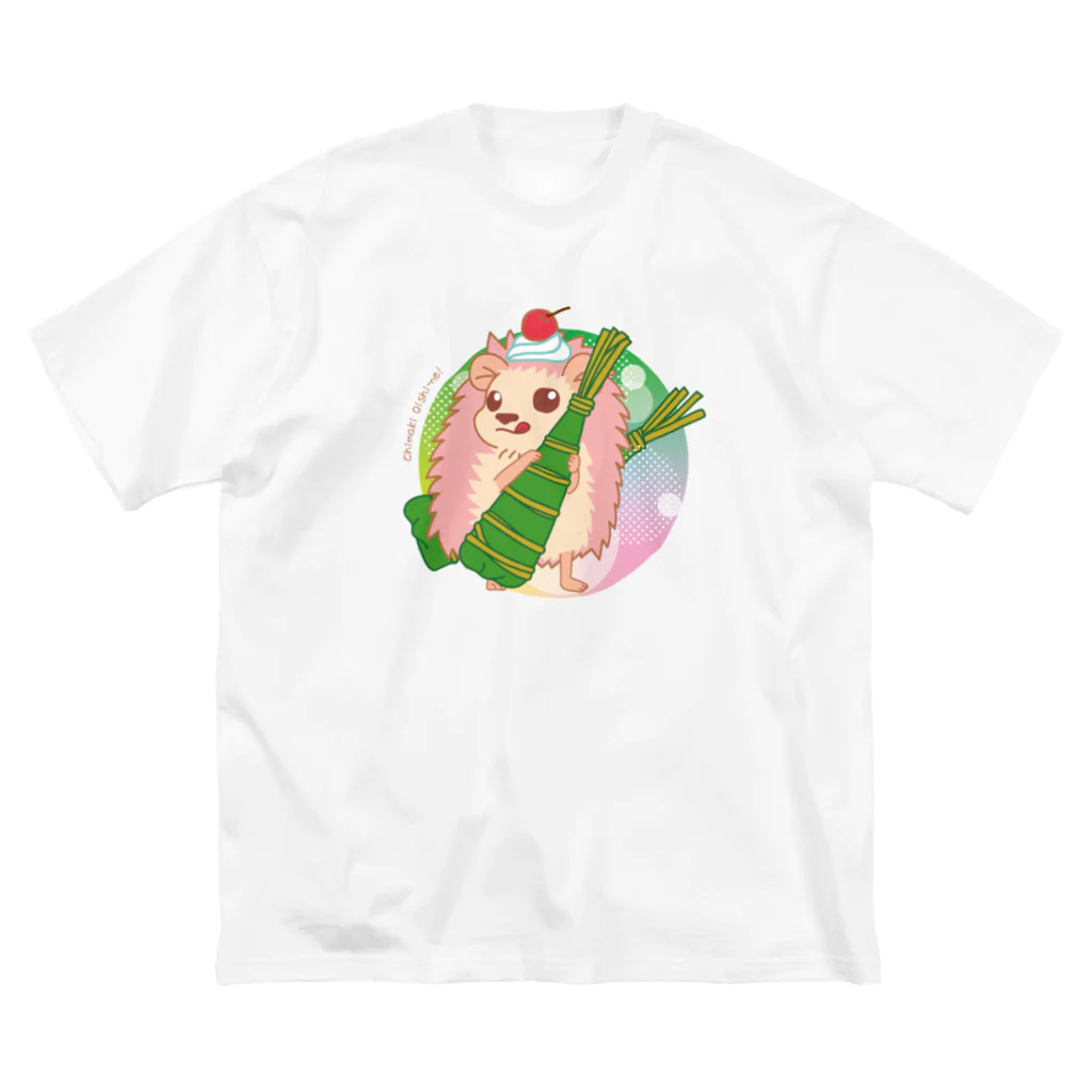 さちあきのおみせの季節のちまきハリネズミ ビッグシルエットTシャツ