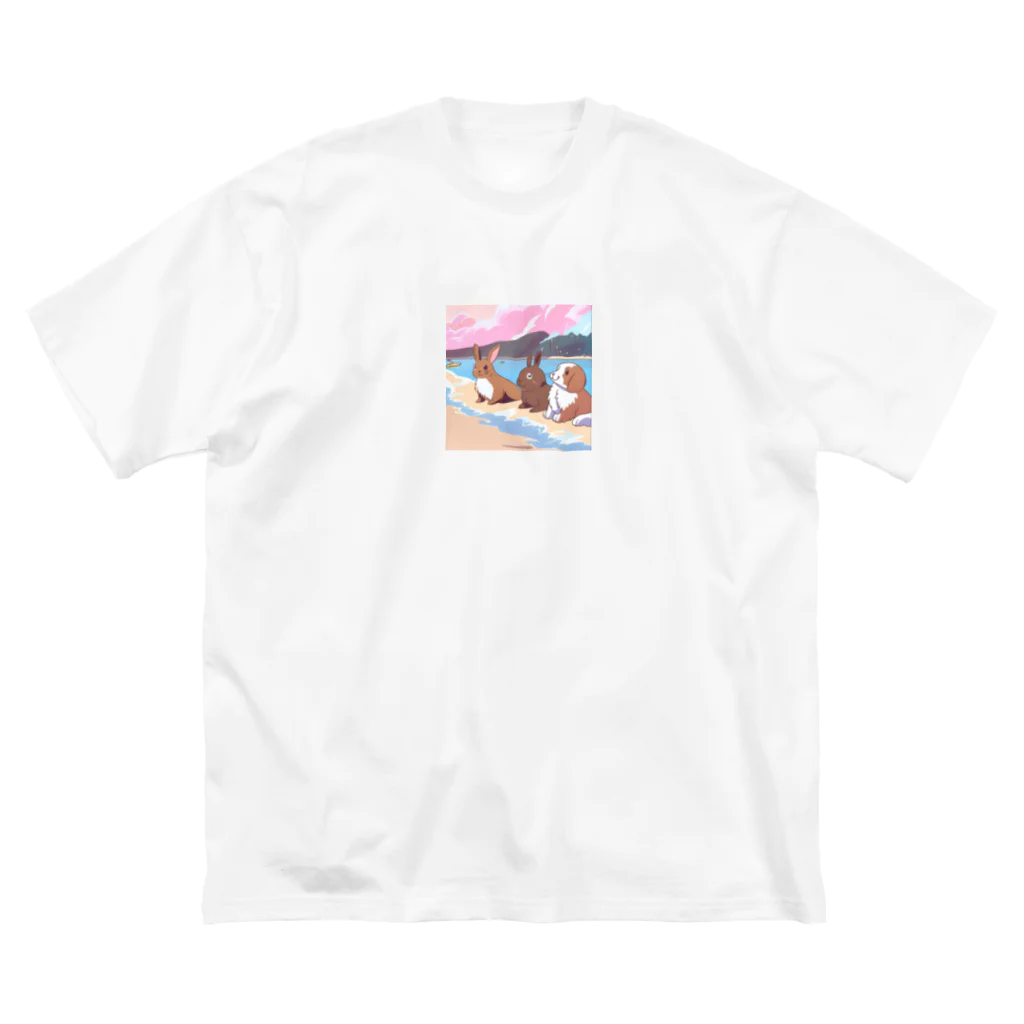 Chama's shopのビーチアニマル ビッグシルエットTシャツ