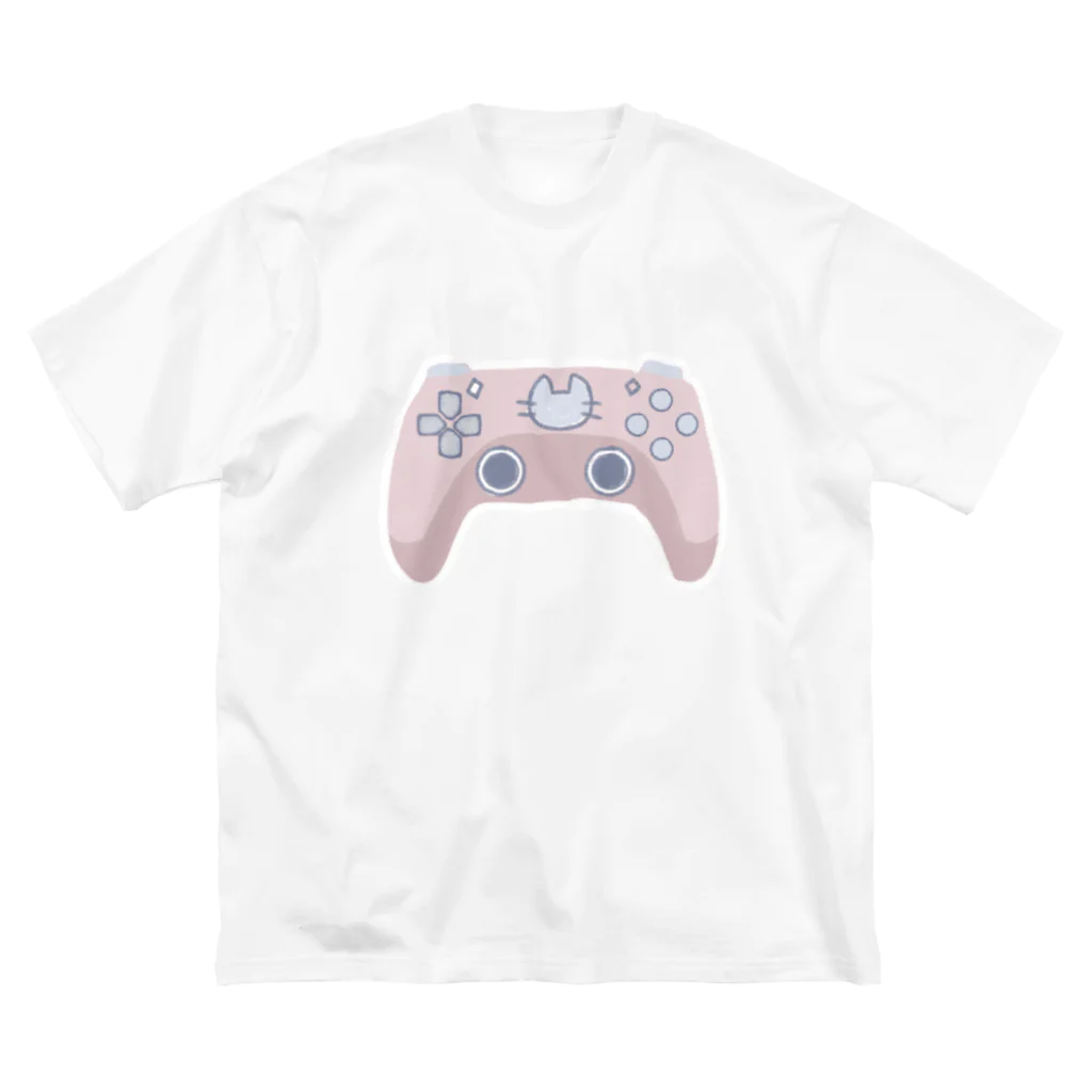 ふわぽこにゃんにゃんSHOP☁️🫧SUZURI支店のにゃんにゃん猫ゲームコントローラー ビッグシルエットTシャツ