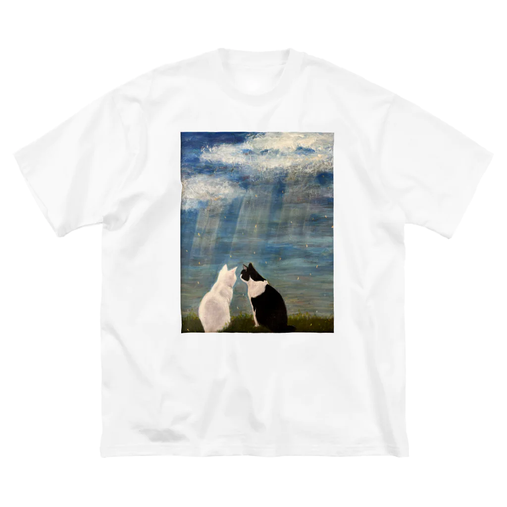 絵描き ひろみるん♪ オリジナル アートグッズSHOPのいつも一緒に〜天使の梯子〜 Big T-Shirt