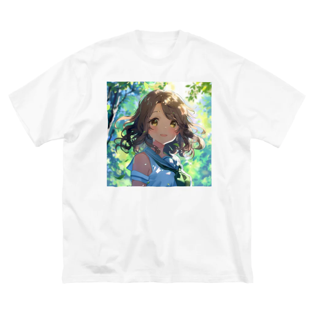 AQUAMETAVERSEのセーラー服の可愛い女の子　Tomoe bb 2712 ビッグシルエットTシャツ