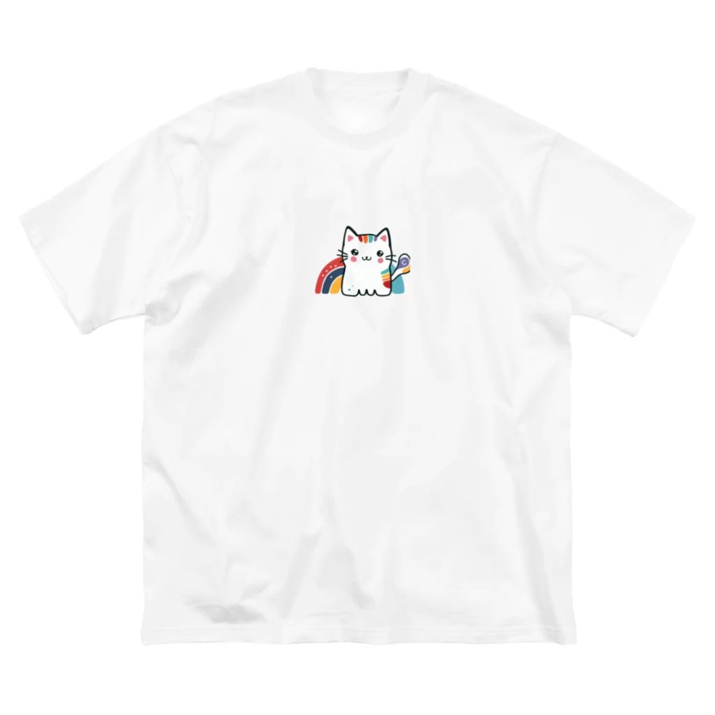 yielanggo007の虹のねこ ビッグシルエットTシャツ