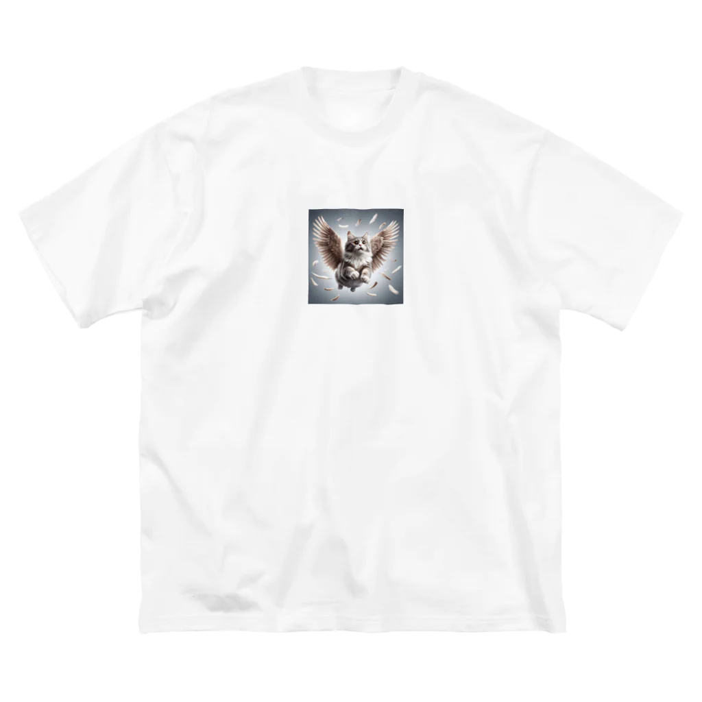 oz-chanの空飛ぶ猫リアル風4 ビッグシルエットTシャツ