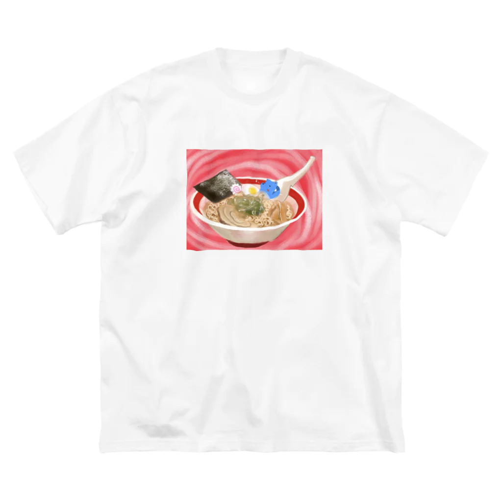 sayayanのラーメンどっぷりくん ビッグシルエットTシャツ